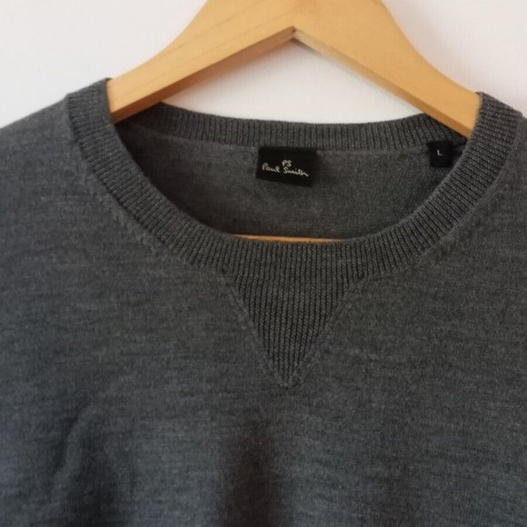 PS PAUL SMITH - Contrasting red sleeve wool sweater Sz M-L - Picture 8 of 10